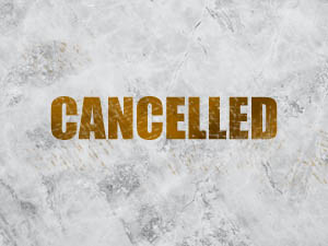Image of the word 'cancelled' on a white marble background